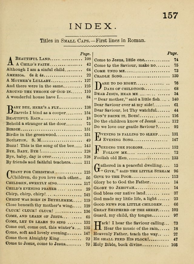 Songs for Little Folks: a collection adapted for the home circle and for primary classes in Sunday schools and day schools: containing a number of carefully selected kindergarten songs page 149