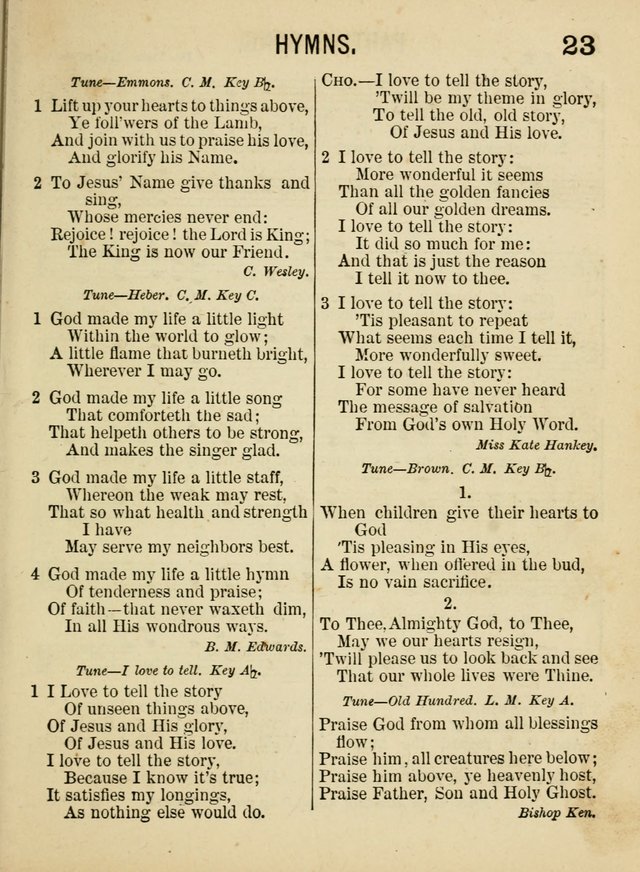 Songs for Little Folks: a collection adapted for the home circle and for primary classes in Sunday schools and day schools: containing a number of carefully selected kindergarten songs page 15