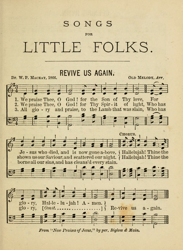 Songs for Little Folks: a collection adapted for the home circle and for primary classes in Sunday schools and day schools: containing a number of carefully selected kindergarten songs page 7