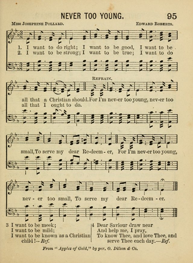 Songs for Little Folks: a collection adapted for the home circle and for primary classes in Sunday schools and day schools: containing a number of carefully selected kindergarten songs page 87