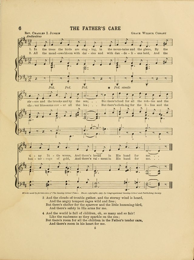 Songs for Little People: for use in Sunday-School, the kindergarten and the home page 5