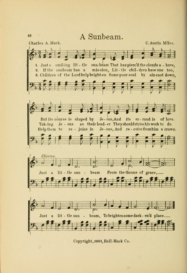 Songs for Little Singers: A Collection of easy pieces for Beginners and Primary Departments of the Sunday School and for use at home page 16