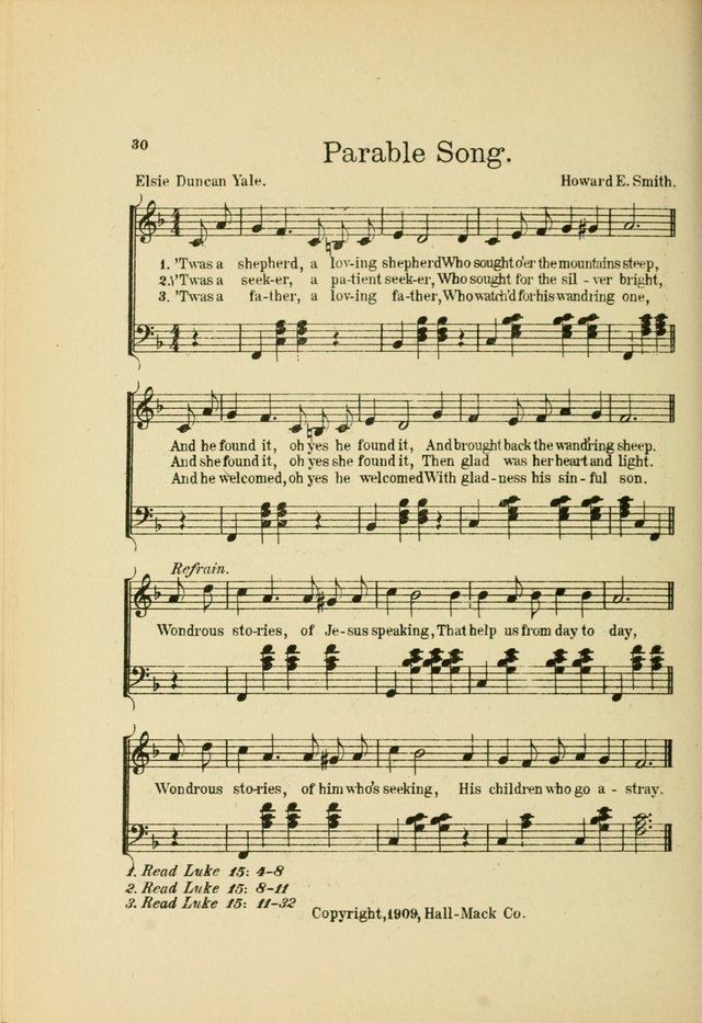 Songs for Little Singers: A Collection of easy pieces for Beginners and Primary Departments of the Sunday School and for use at home page 30