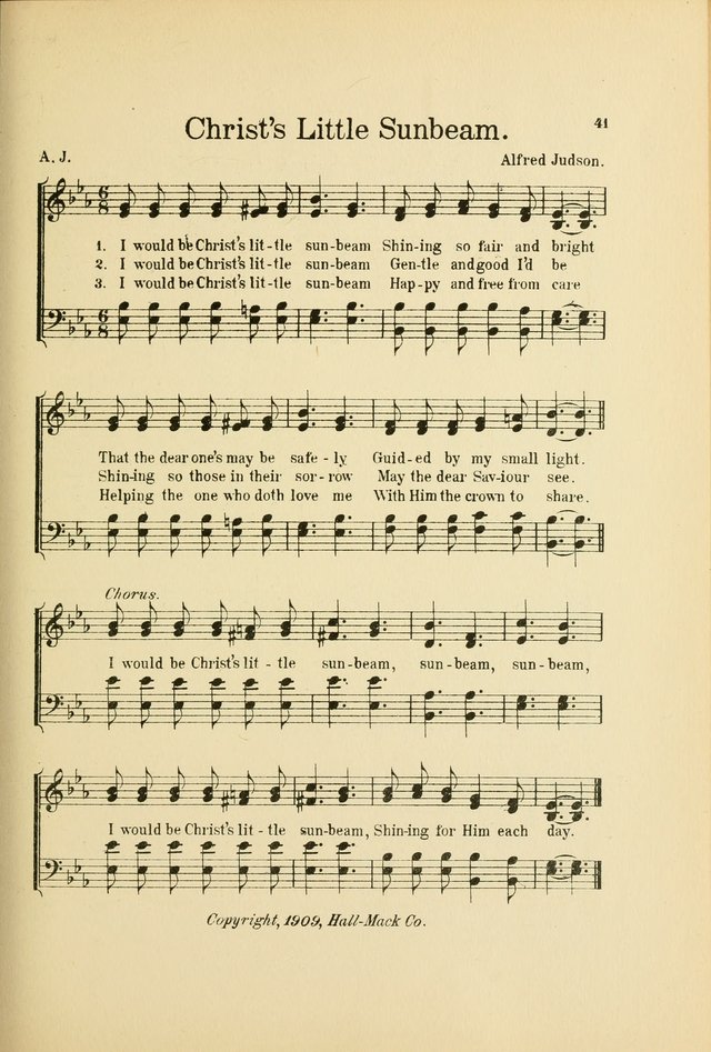 Songs for Little Singers: A Collection of easy pieces for Beginners and Primary Departments of the Sunday School and for use at home page 41