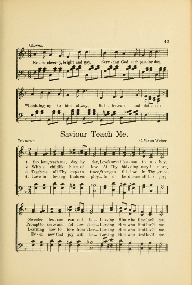 Songs for Little Singers: A Collection of easy pieces for Beginners and Primary Departments of the Sunday School and for use at home page 45