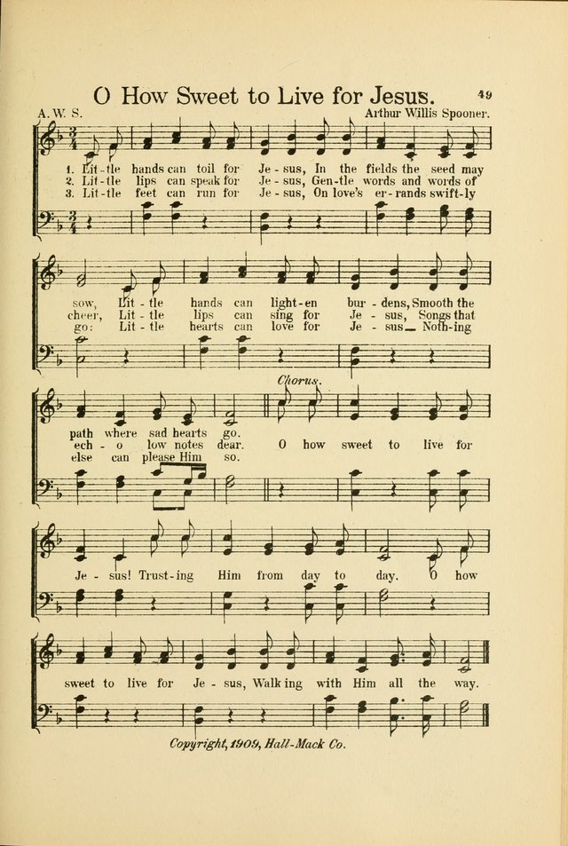 Songs for Little Singers: A Collection of easy pieces for Beginners and Primary Departments of the Sunday School and for use at home page 49