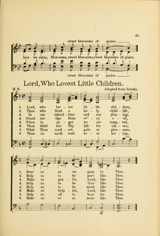 Songs for Little Singers: A Collection of easy pieces for Beginners and Primary Departments of the Sunday School and for use at home page 55