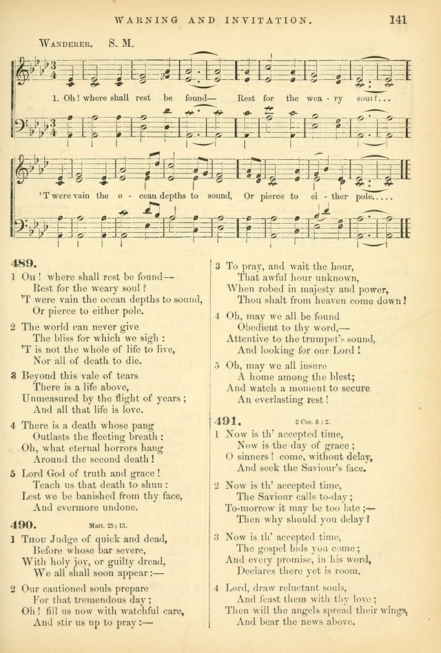 Songs for the Sanctuary, or Hymns and Tunes for Christian Worship page 141