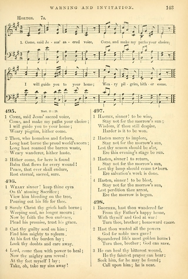 Songs for the Sanctuary, or Hymns and Tunes for Christian Worship page 143