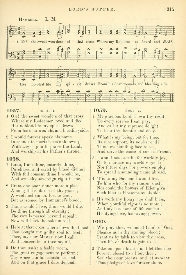 Songs for the Sanctuary, or Hymns and Tunes for Christian Worship page 315