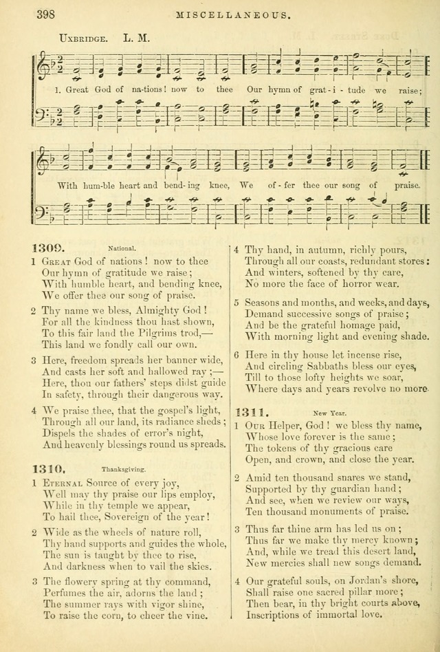 Songs for the Sanctuary, or Hymns and Tunes for Christian Worship page 398