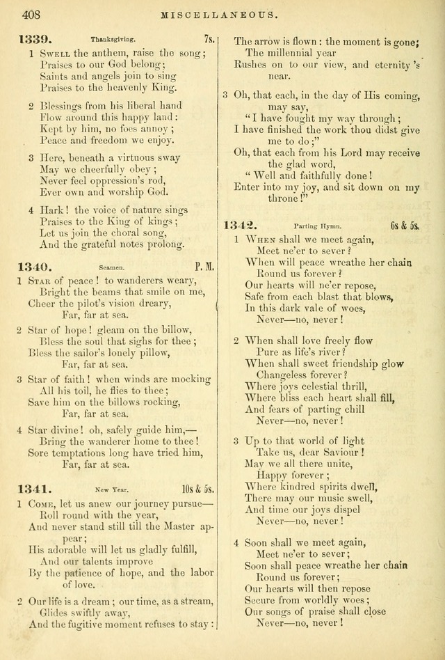 Songs for the Sanctuary, or Hymns and Tunes for Christian Worship page 408