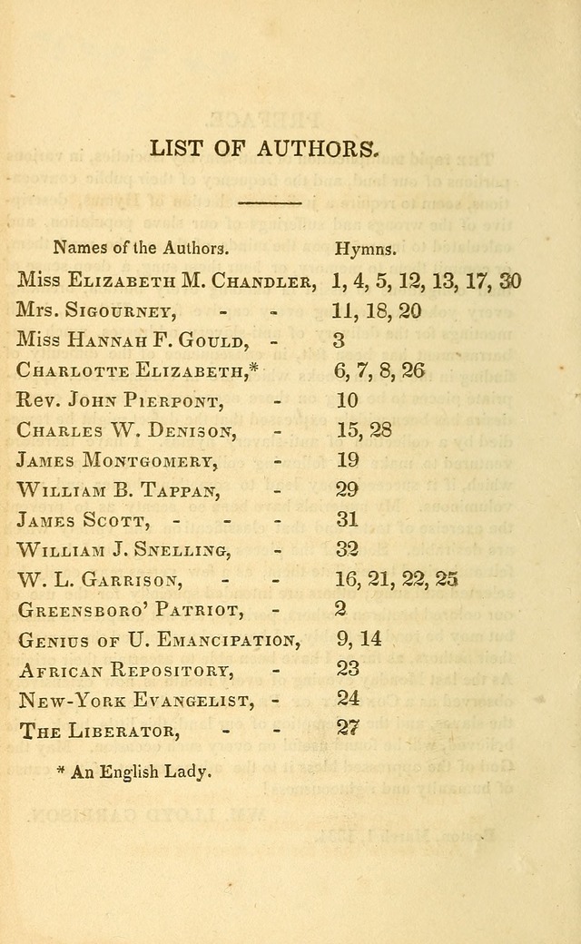 A Selection of Anti-Slavery Hymns: for the use of the friends of emancipation page v