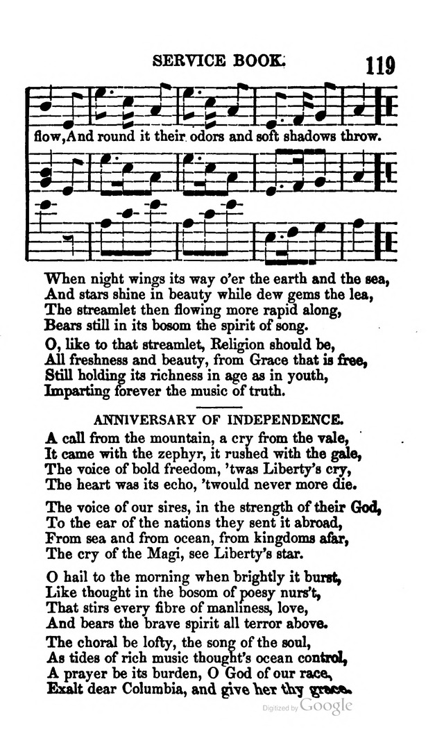 A Service Book: with a selection of tunes and hymns for Sabbath schools (6th ed.) page 119