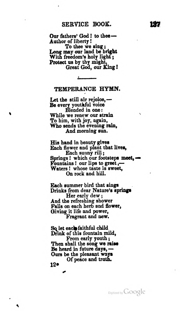 A Service Book: with a selection of tunes and hymns for Sabbath schools (6th ed.) page 137