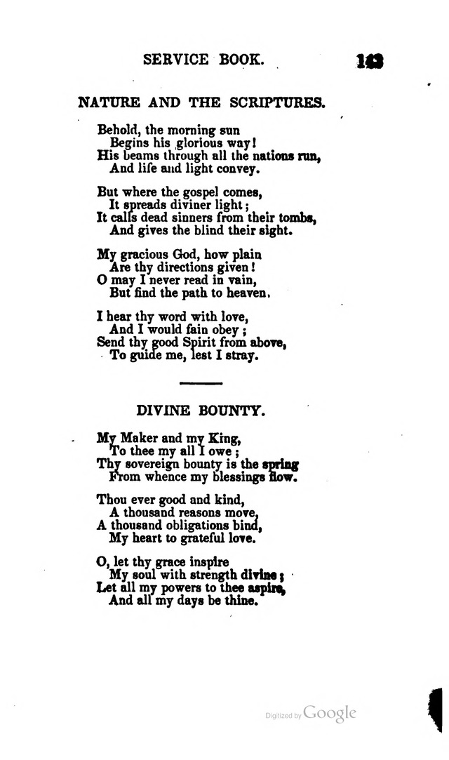 A Service Book: with a selection of tunes and hymns for Sabbath schools (6th ed.) page 143