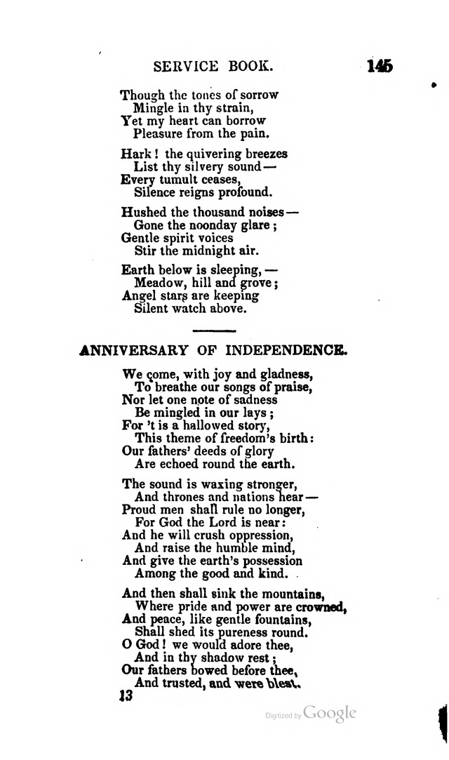 A Service Book: with a selection of tunes and hymns for Sabbath schools (6th ed.) page 145