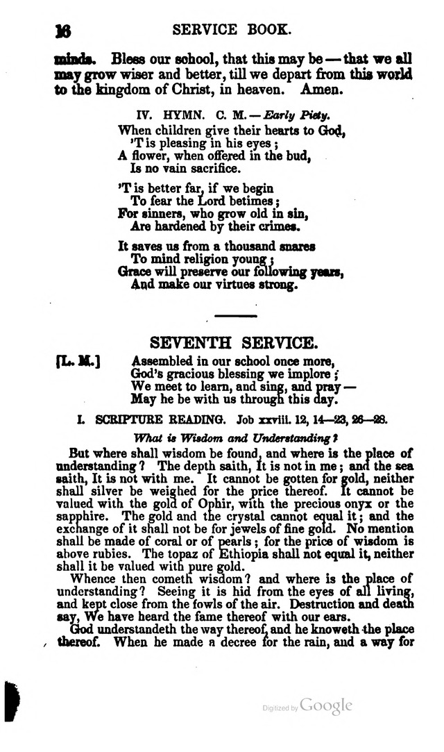 A Service Book: with a selection of tunes and hymns for Sabbath schools (6th ed.) page 16