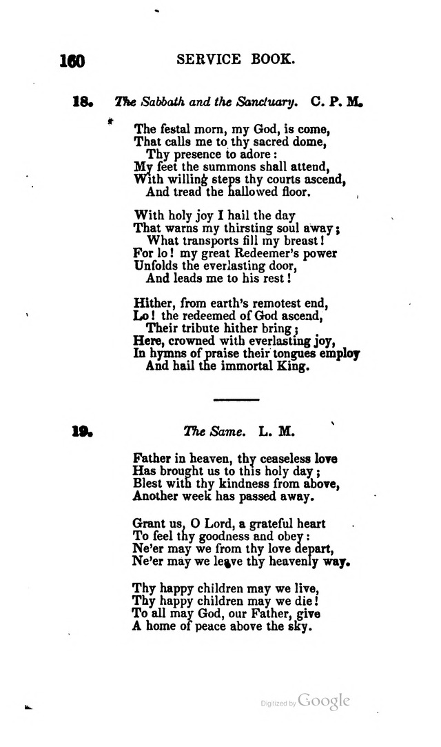 A Service Book: with a selection of tunes and hymns for Sabbath schools (6th ed.) page 160