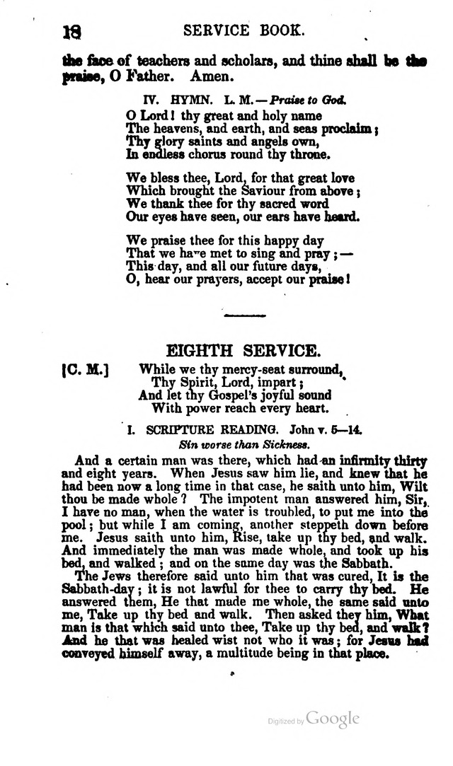 A Service Book: with a selection of tunes and hymns for Sabbath schools (6th ed.) page 18