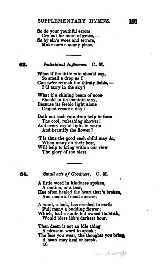 A Service Book: with a selection of tunes and hymns for Sabbath schools (6th ed.) page 181