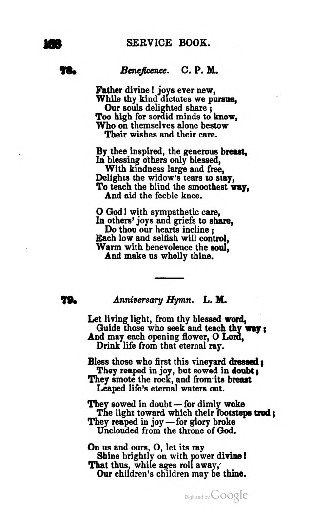 A Service Book: with a selection of tunes and hymns for Sabbath schools (6th ed.) page 188