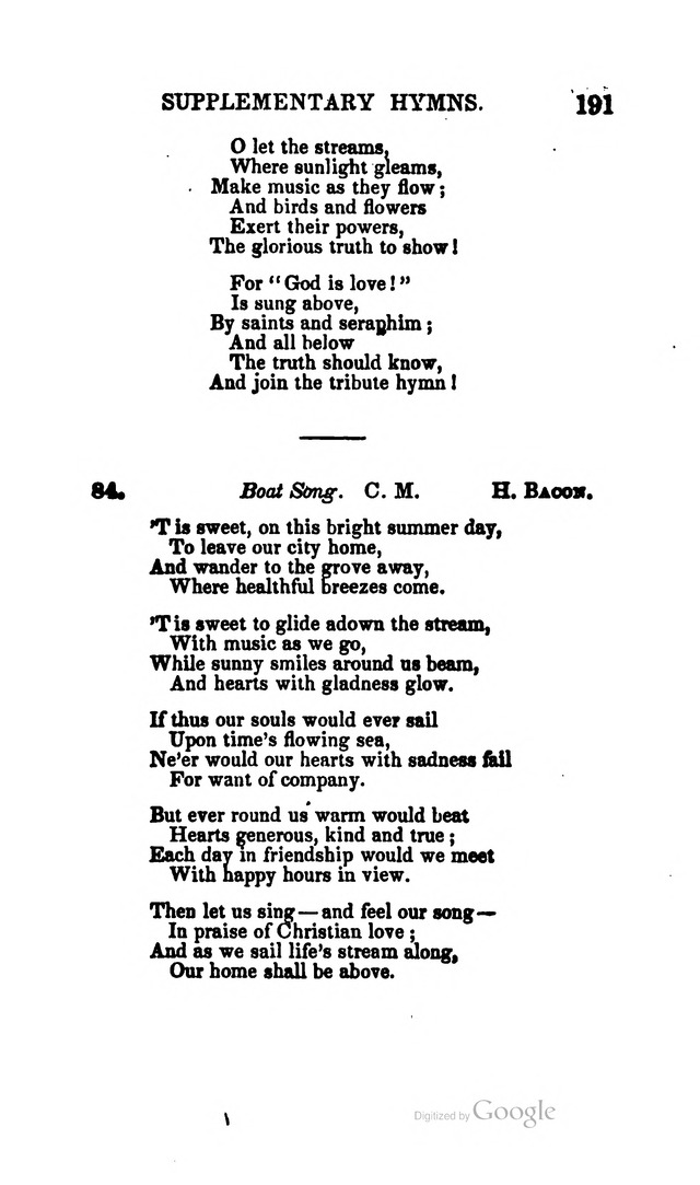 A Service Book: with a selection of tunes and hymns for Sabbath schools (6th ed.) page 191