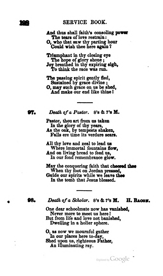 A Service Book: with a selection of tunes and hymns for Sabbath schools (6th ed.) page 198