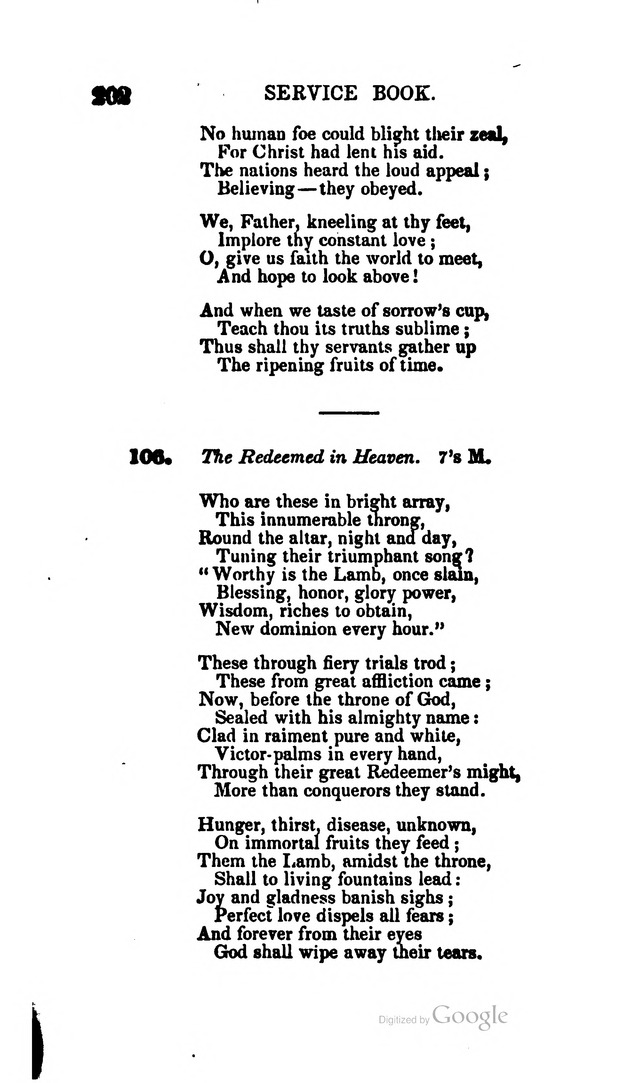 A Service Book: with a selection of tunes and hymns for Sabbath schools (6th ed.) page 202