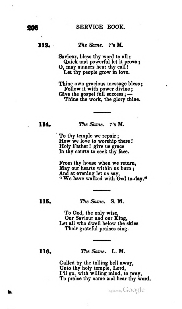 A Service Book: with a selection of tunes and hymns for Sabbath schools (6th ed.) page 206