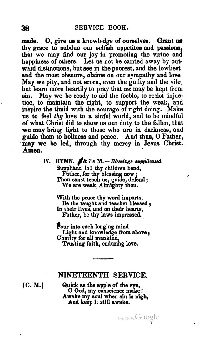 A Service Book: with a selection of tunes and hymns for Sabbath schools (6th ed.) page 38