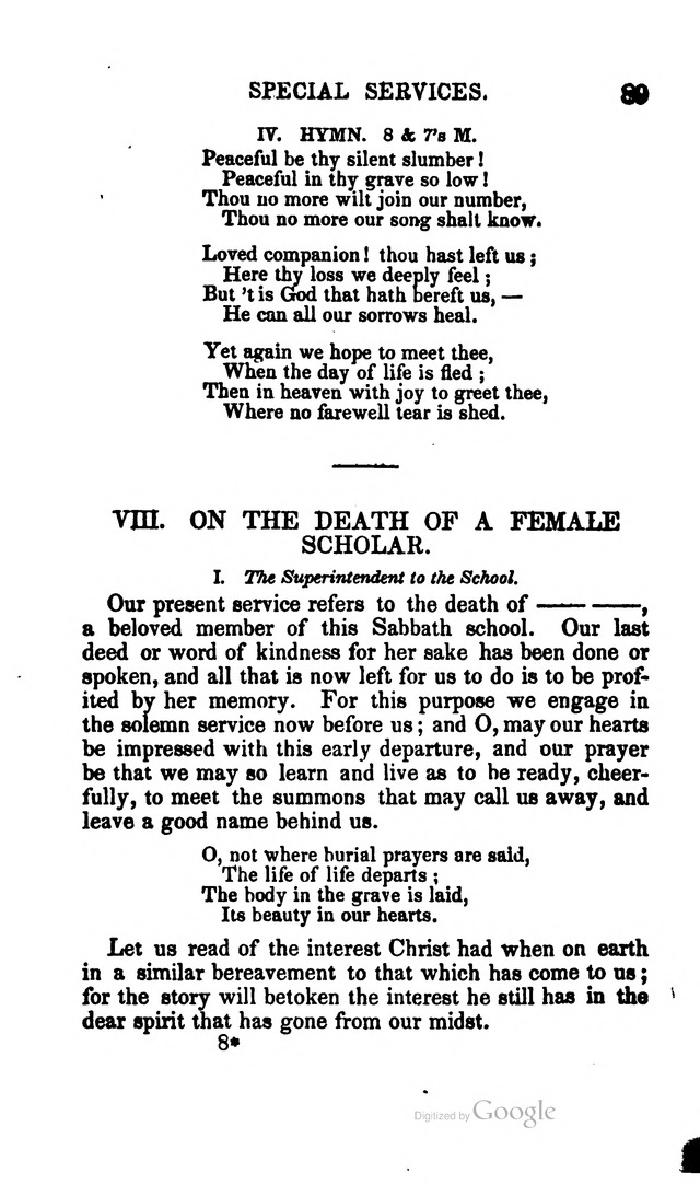 A Service Book: with a selection of tunes and hymns for Sabbath schools (6th ed.) page 89