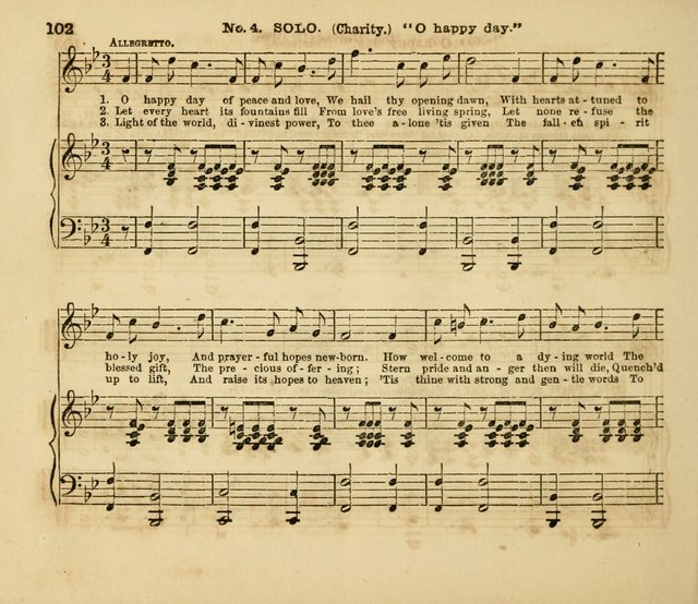 The Silver Chime: a cluster of Sabbath school melodies, tunes, sentences, chants, etc., for the use of children and teachers in their school exercises, devotions, and recreations, to which is added... page 102