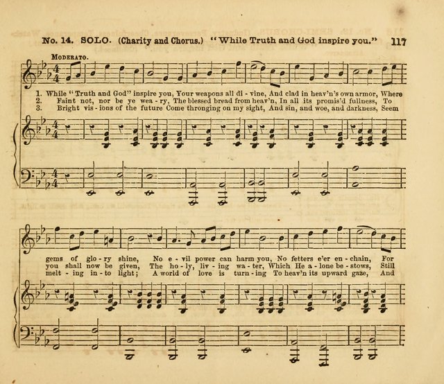 The Silver Chime: a cluster of Sabbath school melodies, tunes, sentences, chants, etc., for the use of children and teachers in their school exercises, devotions, and recreations, to which is added... page 117