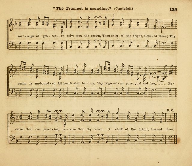 The Silver Chime: a cluster of Sabbath school melodies, tunes, sentences, chants, etc., for the use of children and teachers in their school exercises, devotions, and recreations, to which is added... page 125