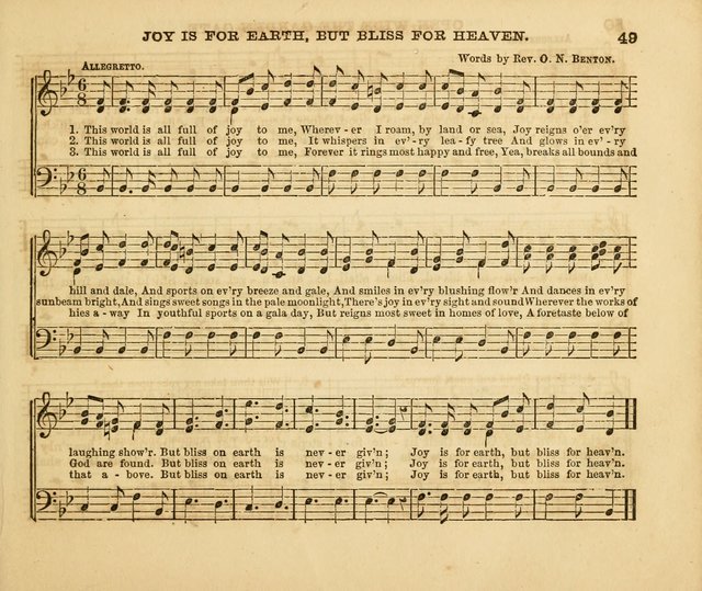 The Silver Chime: a cluster of Sabbath school melodies, tunes, sentences, chants, etc., for the use of children and teachers in their school exercises, devotions, and recreations, to which is added... page 47