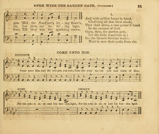 The Silver Chime: a cluster of Sabbath school melodies, tunes, sentences, chants, etc., for the use of children and teachers in their school exercises, devotions, and recreations, to which is added... page 49