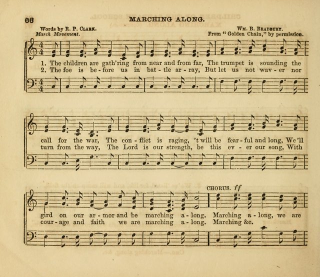 The Silver Chime: a cluster of Sabbath school melodies, tunes, sentences, chants, etc., for the use of children and teachers in their school exercises, devotions, and recreations, to which is added... page 64