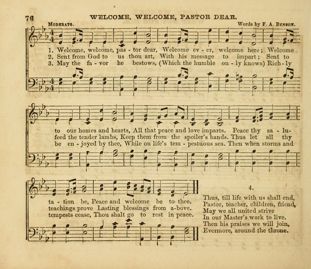 The Silver Chime: a cluster of Sabbath school melodies, tunes, sentences, chants, etc., for the use of children and teachers in their school exercises, devotions, and recreations, to which is added... page 74