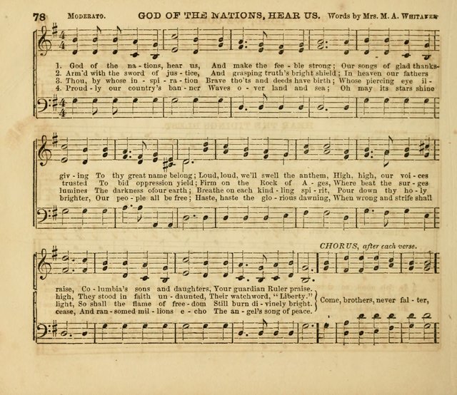 The Silver Chime: a cluster of Sabbath school melodies, tunes, sentences, chants, etc., for the use of children and teachers in their school exercises, devotions, and recreations, to which is added... page 78