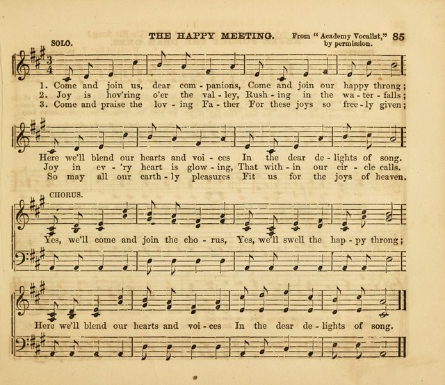 The Silver Chime: a cluster of Sabbath school melodies, tunes, sentences, chants, etc., for the use of children and teachers in their school exercises, devotions, and recreations, to which is added... page 85