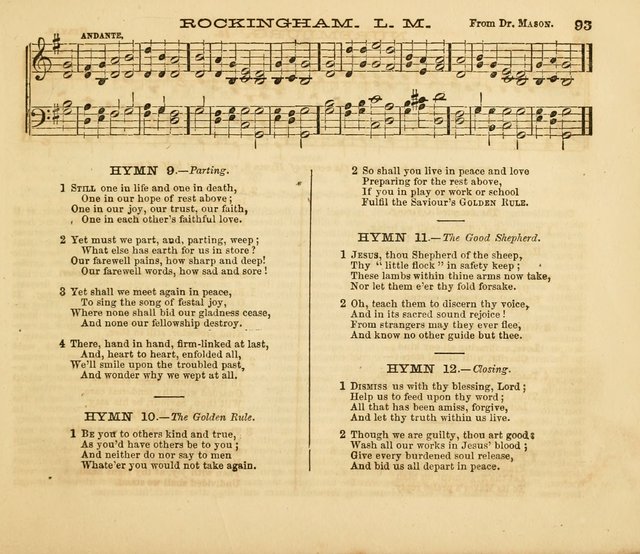 The Silver Chime: a cluster of Sabbath school melodies, tunes, sentences, chants, etc., for the use of children and teachers in their school exercises, devotions, and recreations, to which is added... page 93