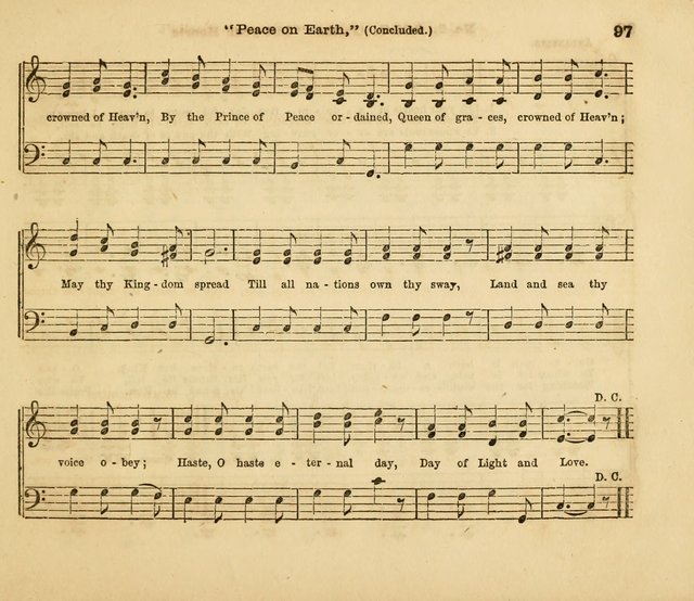 The Silver Chime: a cluster of Sabbath school melodies, tunes, sentences, chants, etc., for the use of children and teachers in their school exercises, devotions, and recreations, to which is added... page 97