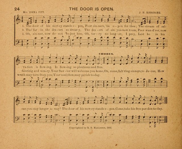 Sabbath Carols: a compilation of original, new, and beautiful music specially adapted for the Sabbath School (also an excellent book for Praise Meetings, Social Gatherings, and the Home Circle) page 24