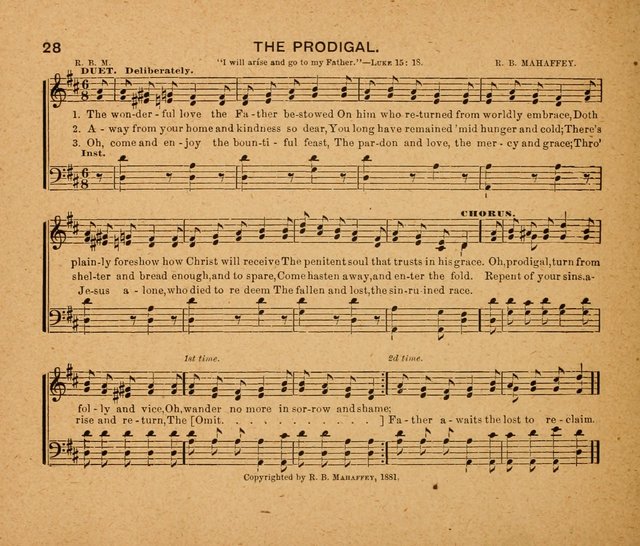 Sabbath Carols: a compilation of original, new, and beautiful music specially adapted for the Sabbath School (also an excellent book for Praise Meetings, Social Gatherings, and the Home Circle) page 28