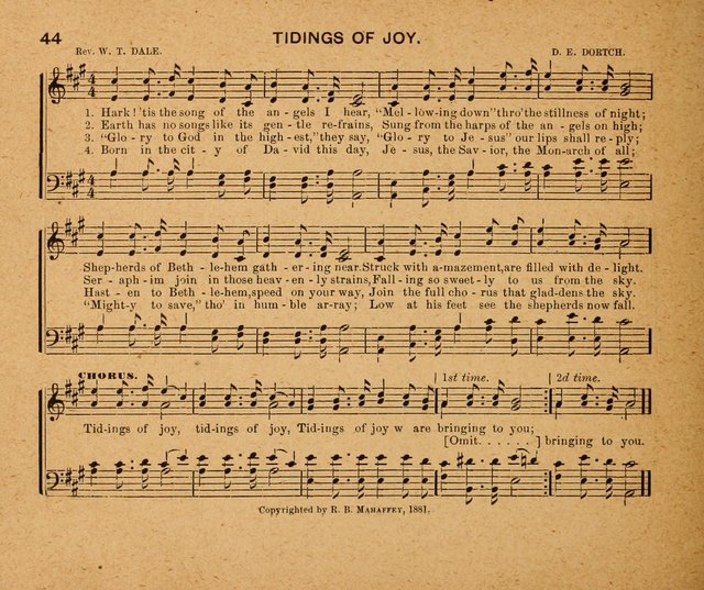 Sabbath Carols: a compilation of original, new, and beautiful music specially adapted for the Sabbath School (also an excellent book for Praise Meetings, Social Gatherings, and the Home Circle) page 44