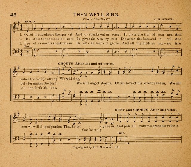 Sabbath Carols: a compilation of original, new, and beautiful music specially adapted for the Sabbath School (also an excellent book for Praise Meetings, Social Gatherings, and the Home Circle) page 48