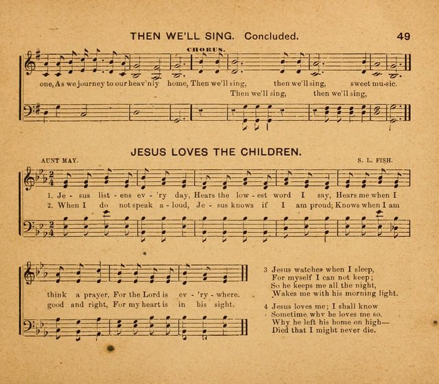 Sabbath Carols: a compilation of original, new, and beautiful music specially adapted for the Sabbath School (also an excellent book for Praise Meetings, Social Gatherings, and the Home Circle) page 49