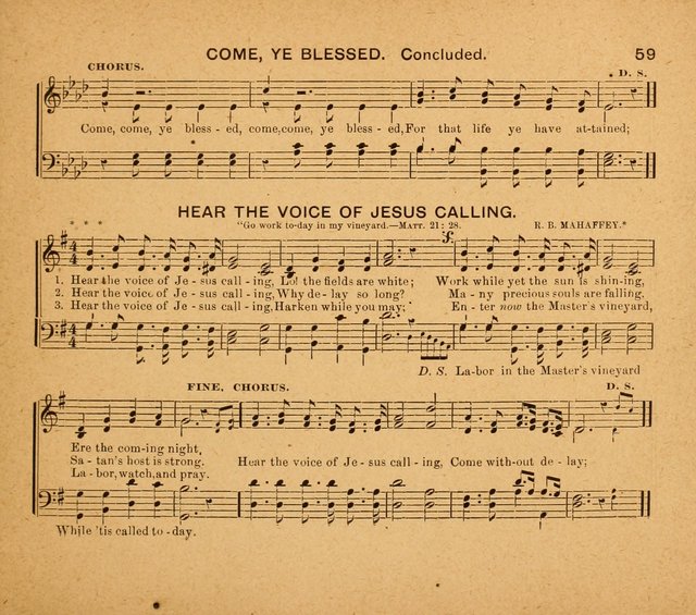 Sabbath Carols: a compilation of original, new, and beautiful music specially adapted for the Sabbath School (also an excellent book for Praise Meetings, Social Gatherings, and the Home Circle) page 59