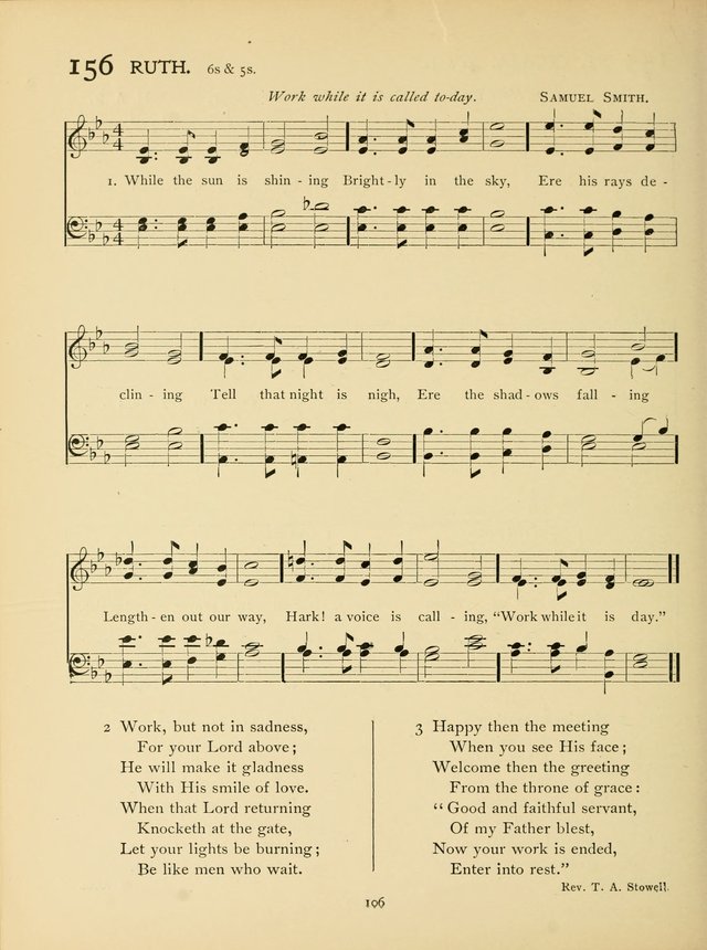 School and College Hymnal: a collection of hymns and of selections for responsive readings page 108